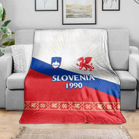 Slovenian Independence Blanket 1990 Tribute with Dragon Emblem and Alpine Legacy