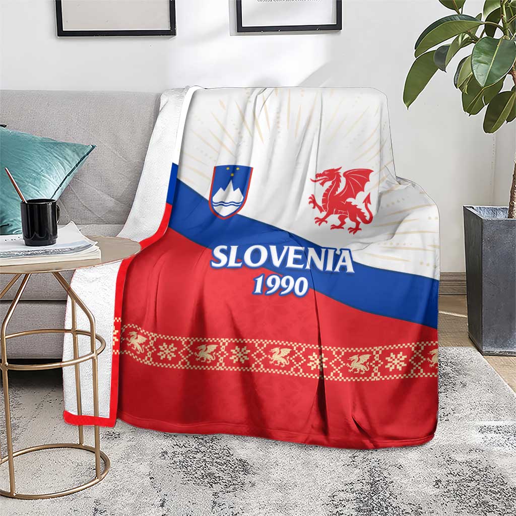 Slovenian Independence Blanket 1990 Tribute with Dragon Emblem and Alpine Legacy