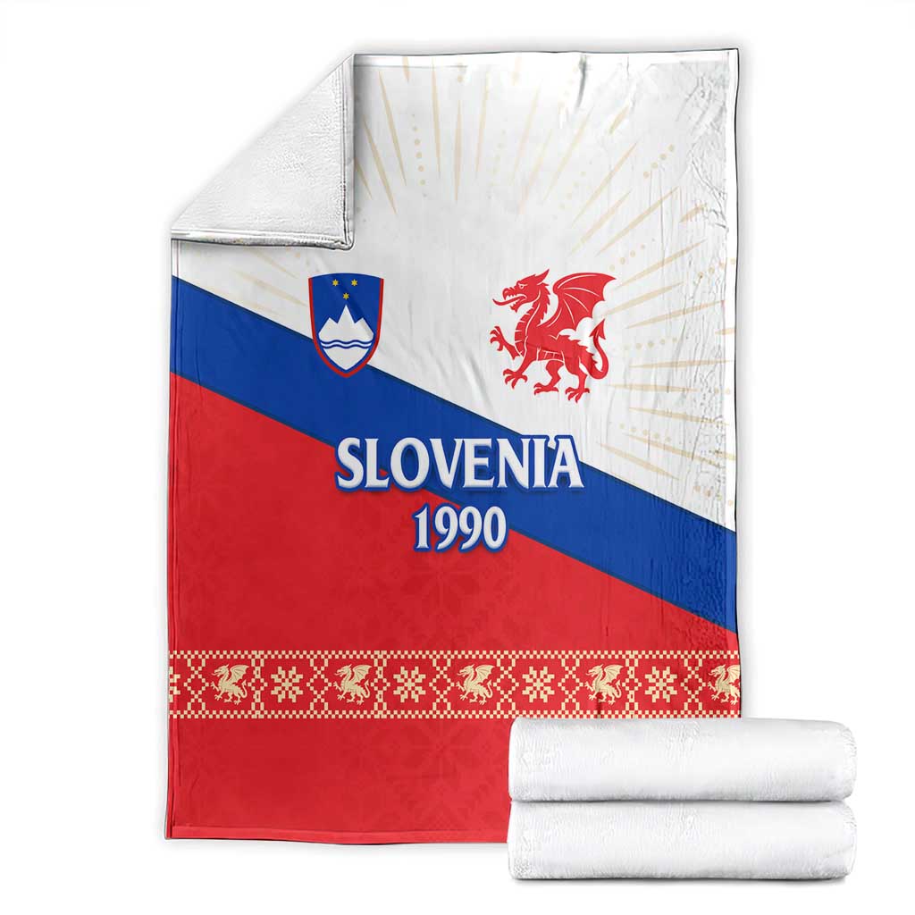 Slovenian Independence Blanket 1990 Tribute with Dragon Emblem and Alpine Legacy