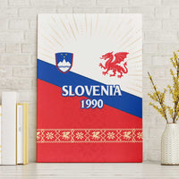 Slovenian Independence Canvas Wall Art 1990 Tribute with Dragon Emblem and Alpine Legacy