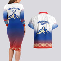 Slovenian Independence Couples Matching Long Sleeve Bodycon Dress and Hawaiian Shirt 1990 Tribute with Dragon Emblem and Alpine Legacy