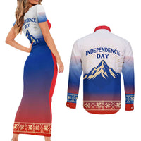 Slovenian Independence Couples Matching Short Sleeve Bodycon Dress and Long Sleeve Button Shirt 1990 Tribute with Dragon Emblem and Alpine Legacy