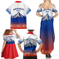 Slovenian Independence Family Matching Summer Maxi Dress and Hawaiian Shirt 1990 Tribute with Dragon Emblem and Alpine Legacy