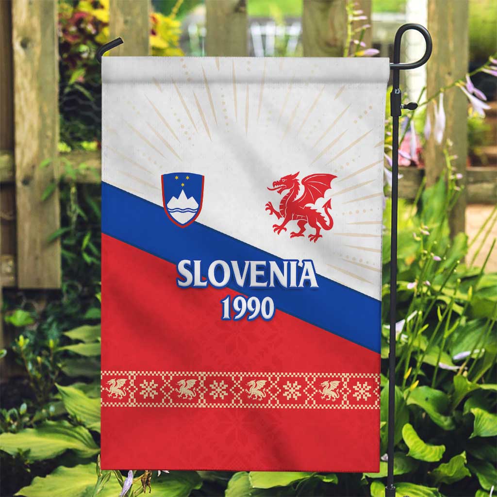 Slovenian Independence Garden Flag 1990 Tribute with Dragon Emblem and Alpine Legacy
