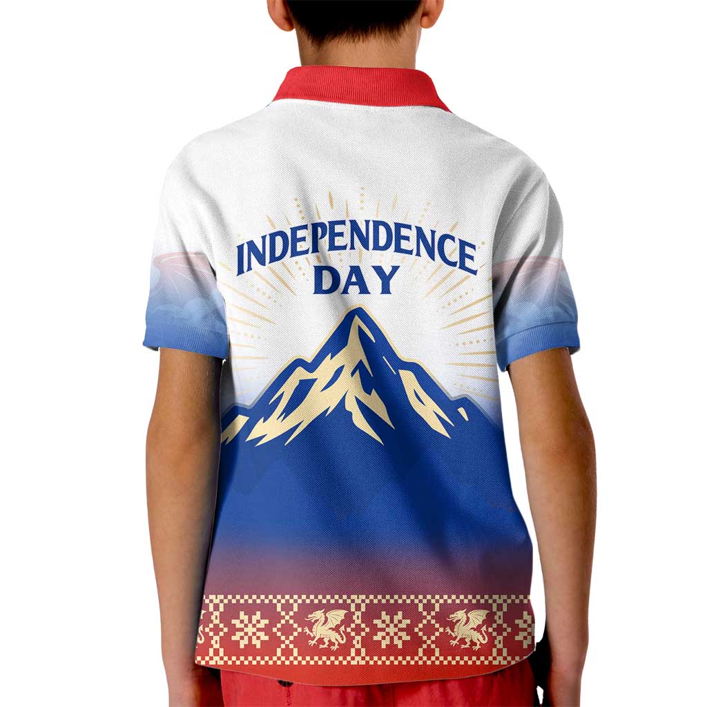 Slovenian Independence Kid Polo Shirt 1990 Tribute with Dragon Emblem and Alpine Legacy