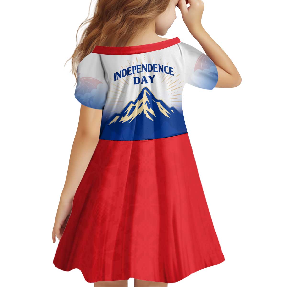 Slovenian Independence Kid Short Sleeve Dress 1990 Tribute with Dragon Emblem and Alpine Legacy