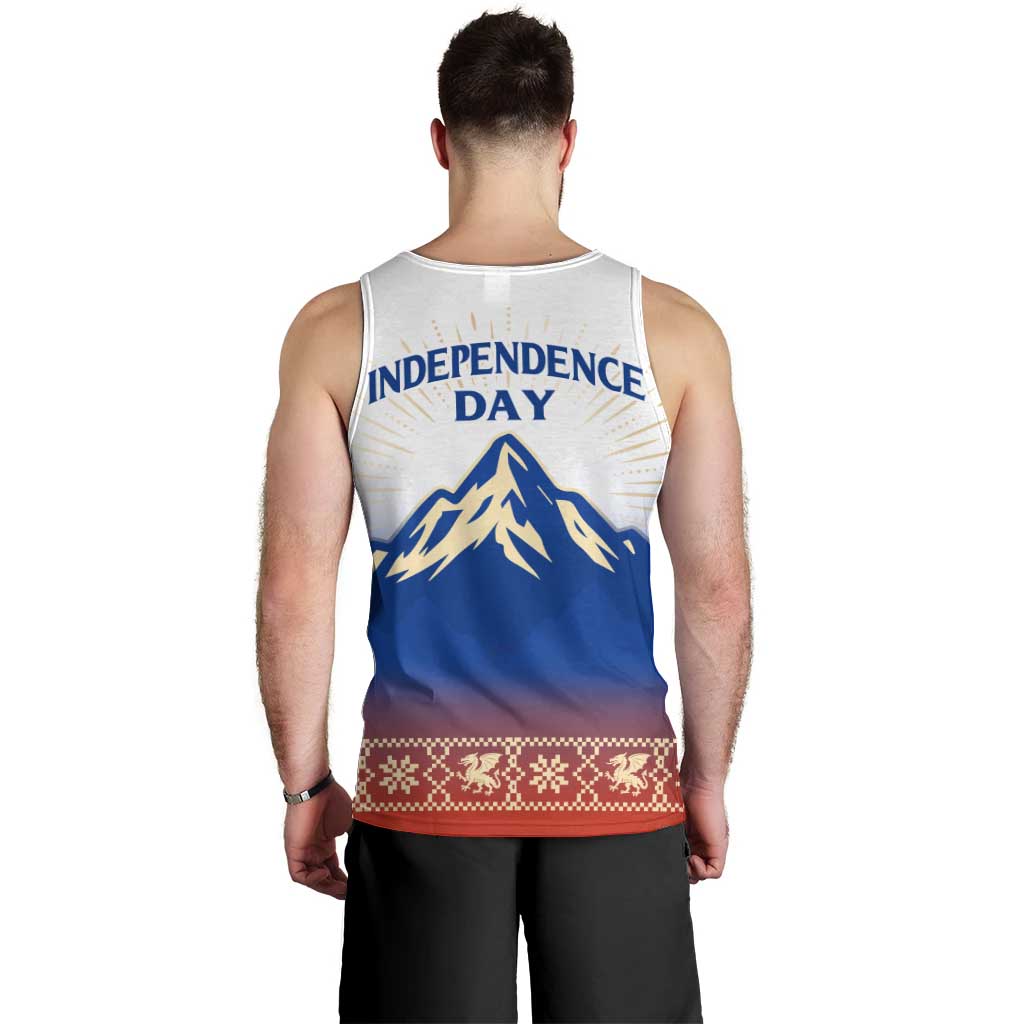 Slovenian Independence Men Tank Top 1990 Tribute with Dragon Emblem and Alpine Legacy