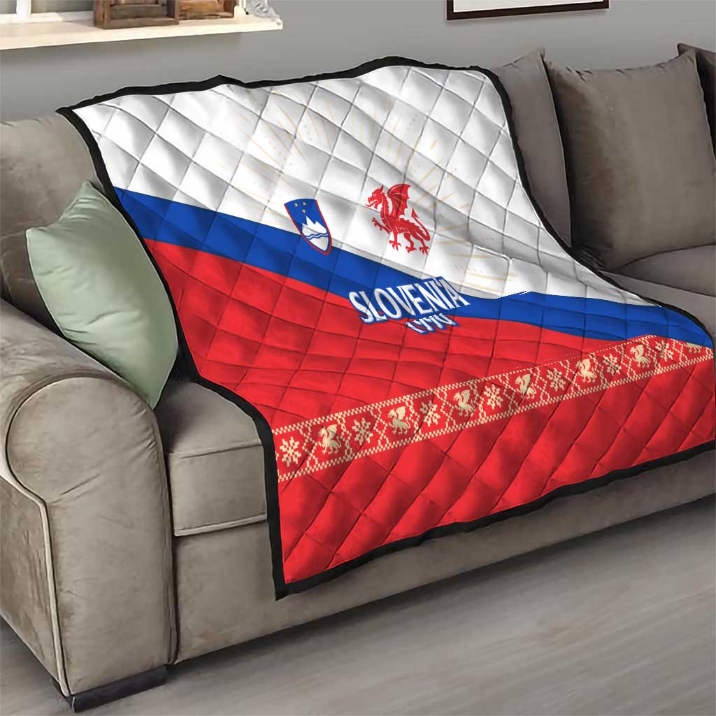 Slovenian Independence Quilt 1990 Tribute with Dragon Emblem and Alpine Legacy