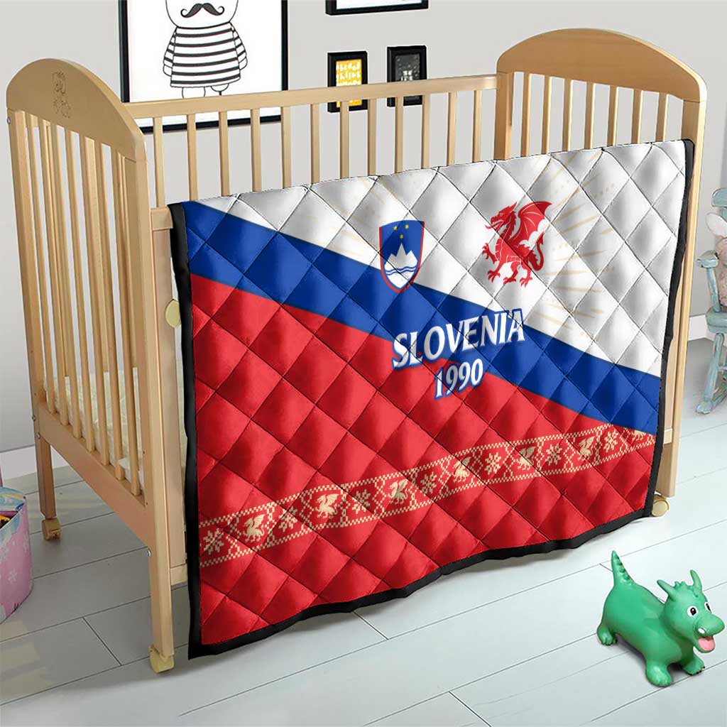 Slovenian Independence Quilt 1990 Tribute with Dragon Emblem and Alpine Legacy