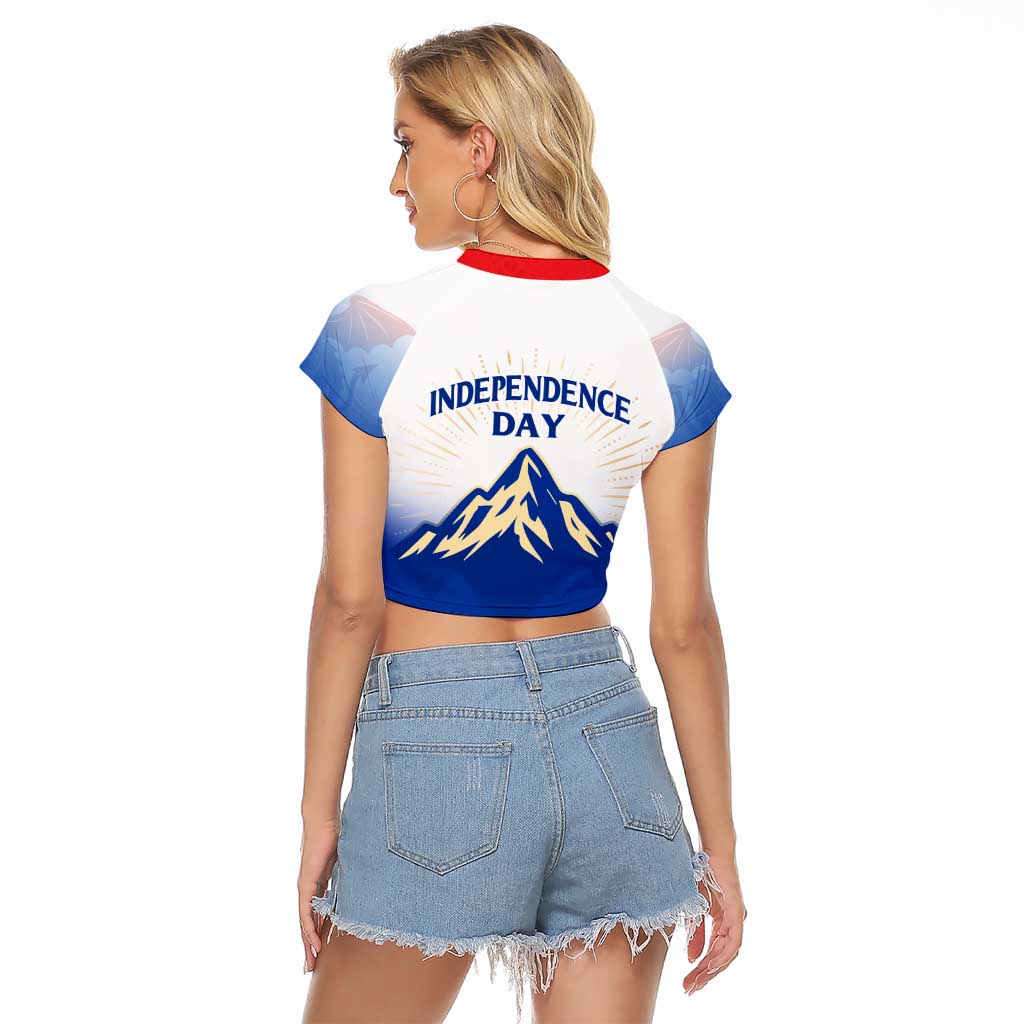 Slovenian Independence Raglan Cropped T Shirt 1990 Tribute with Dragon Emblem and Alpine Legacy