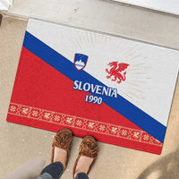 Slovenian Independence Rubber Doormat 1990 Tribute with Dragon Emblem and Alpine Legacy