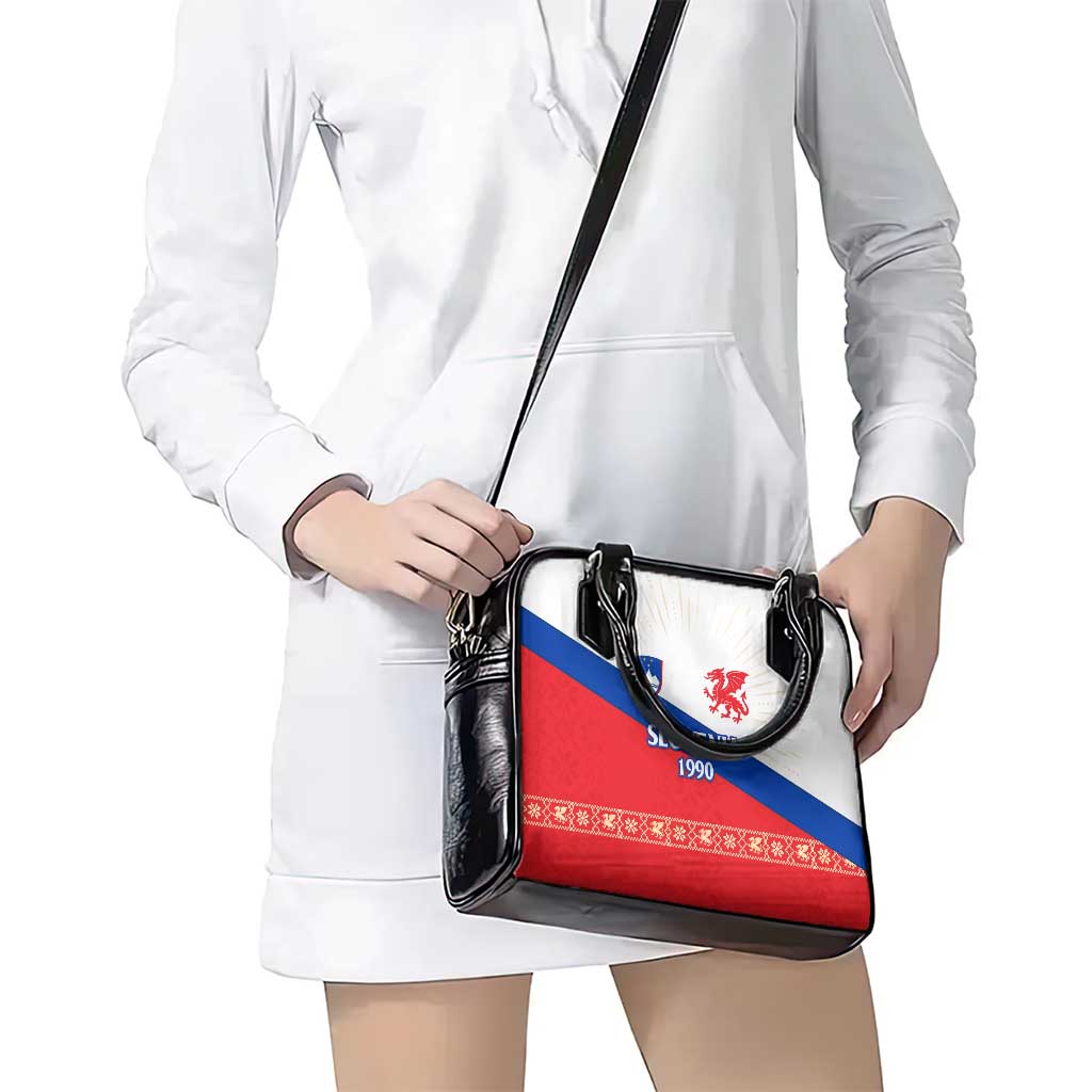 Slovenian Independence Shoulder Handbag 1990 Tribute with Dragon Emblem and Alpine Legacy
