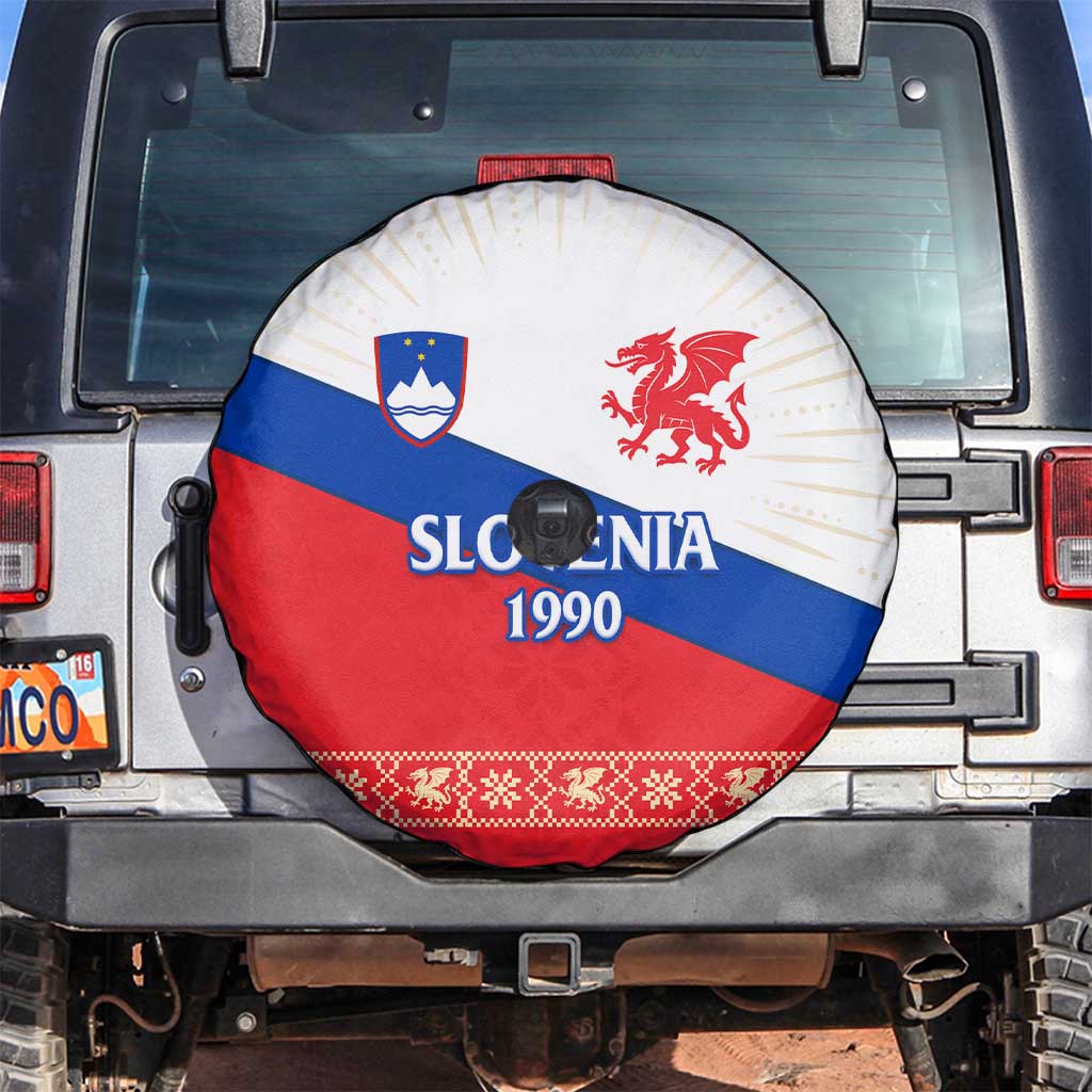 Slovenian Independence Spare Tire Cover 1990 Tribute with Dragon Emblem and Alpine Legacy