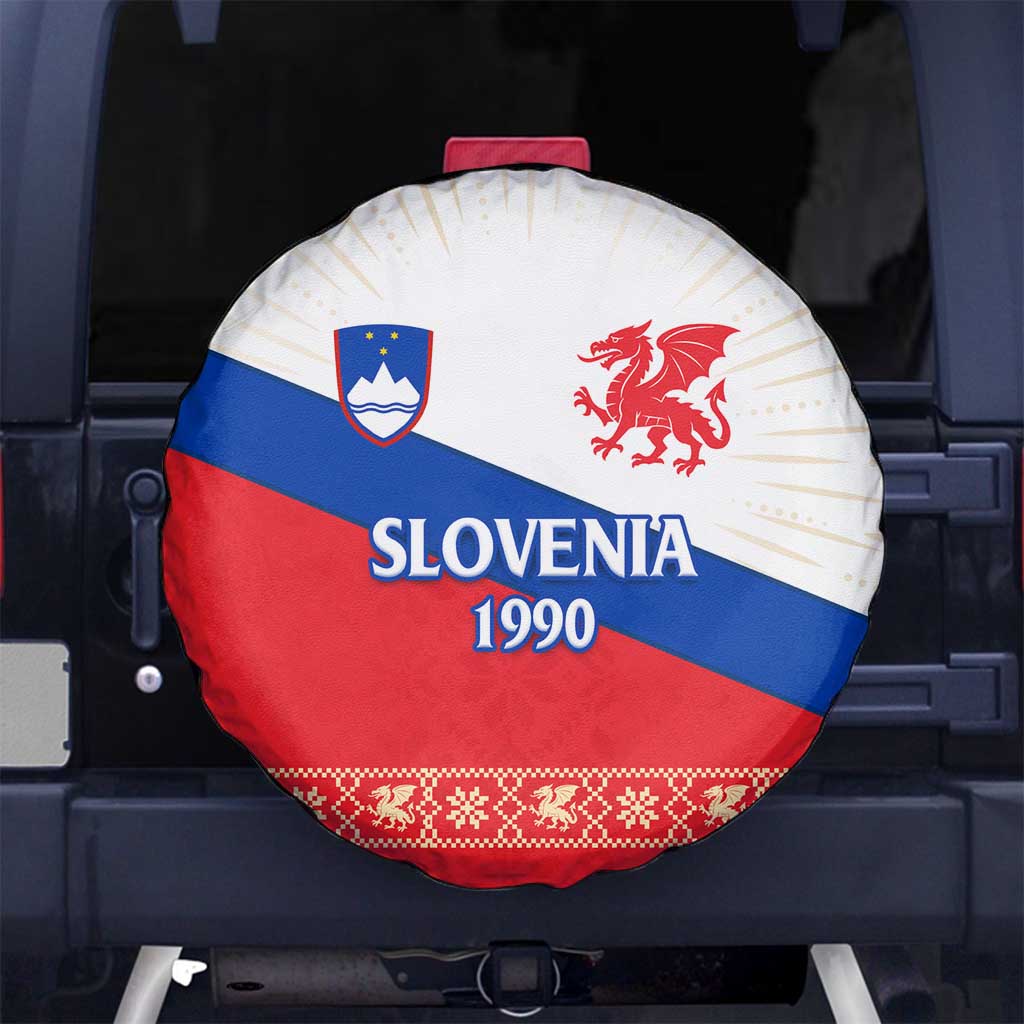 Slovenian Independence Spare Tire Cover 1990 Tribute with Dragon Emblem and Alpine Legacy