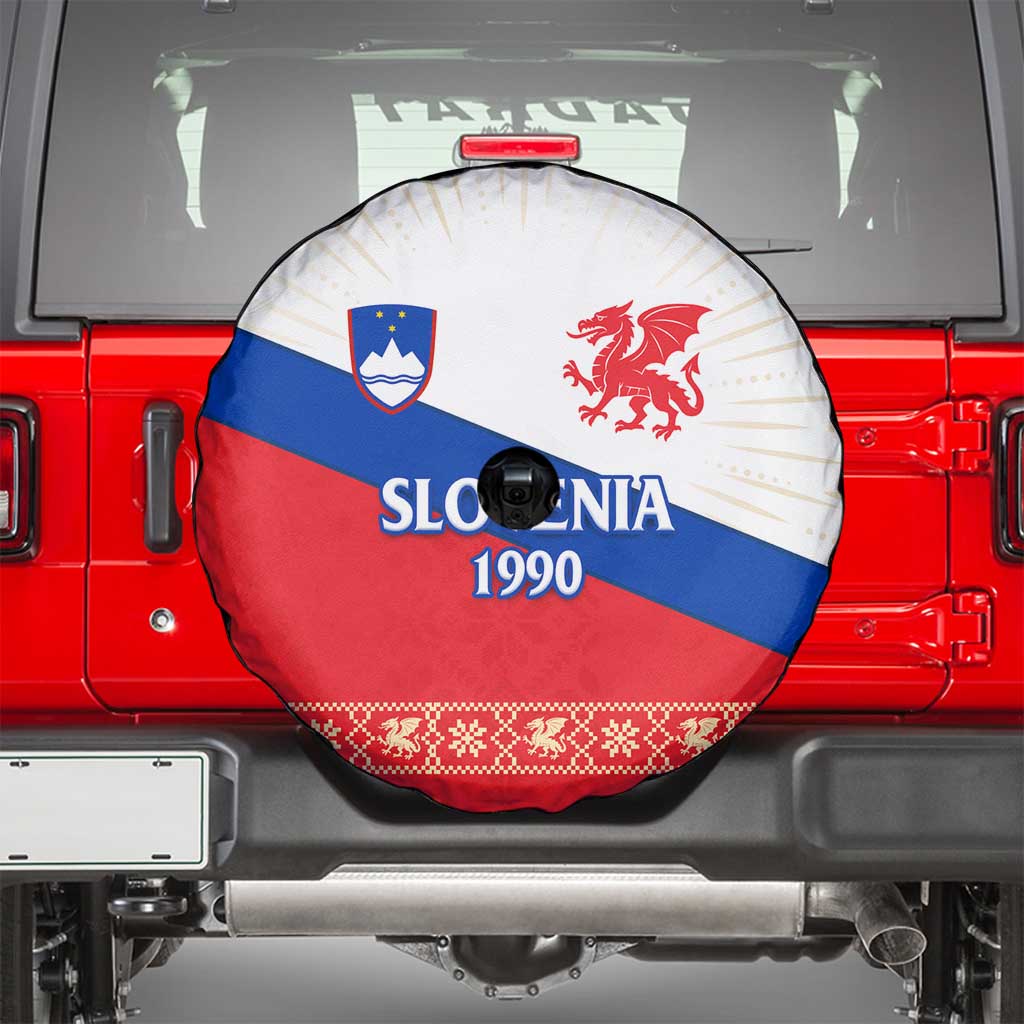 Slovenian Independence Spare Tire Cover 1990 Tribute with Dragon Emblem and Alpine Legacy