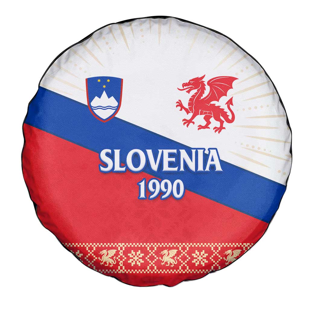 Slovenian Independence Spare Tire Cover 1990 Tribute with Dragon Emblem and Alpine Legacy