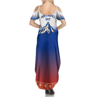 Slovenian Independence Summer Maxi Dress 1990 Tribute with Dragon Emblem and Alpine Legacy