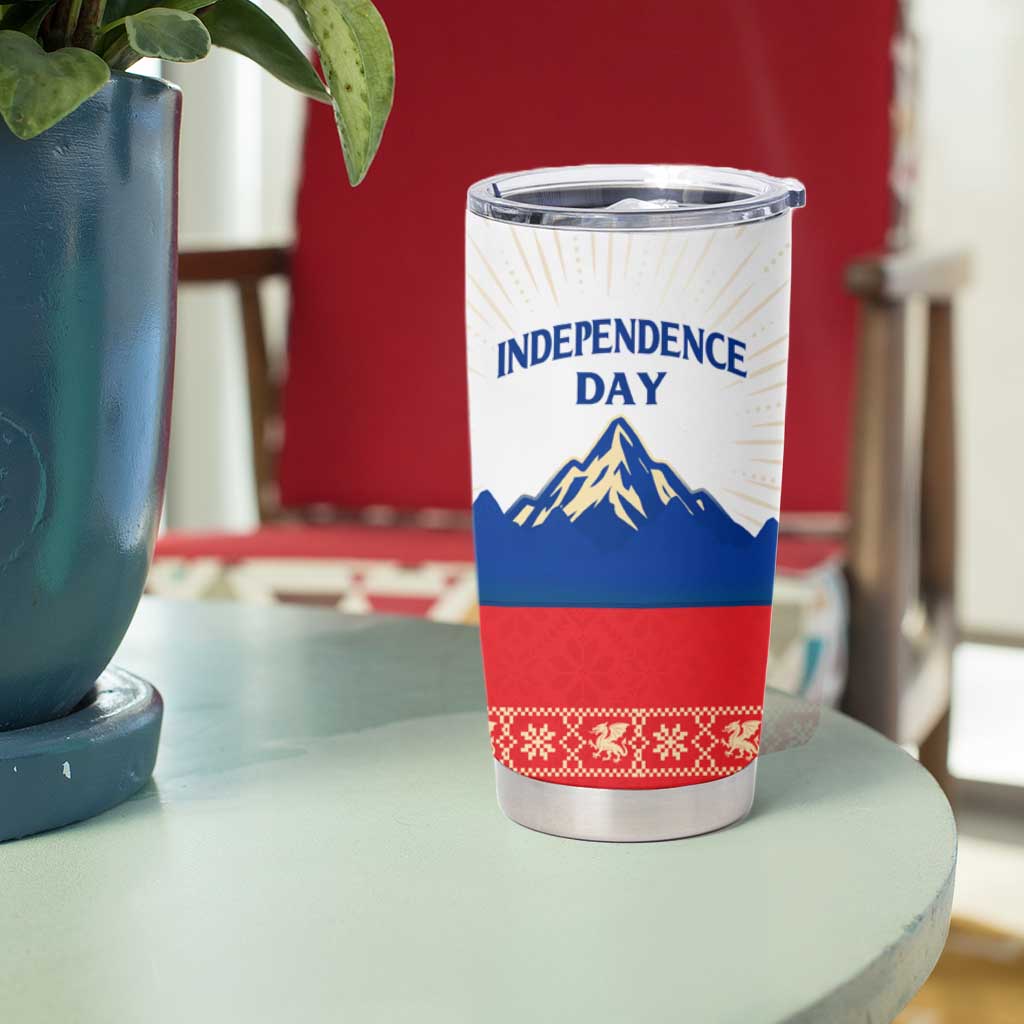 Slovenian Independence Tumbler Cup 1990 Tribute with Dragon Emblem and Alpine Legacy