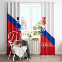 Slovenian Independence Window Curtain 1990 Tribute with Dragon Emblem and Alpine Legacy