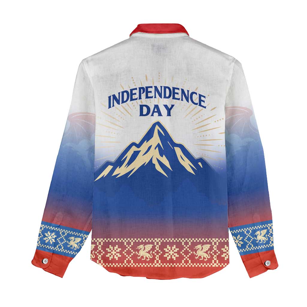 Slovenian Independence Women Casual Shirt 1990 Tribute with Dragon Emblem and Alpine Legacy