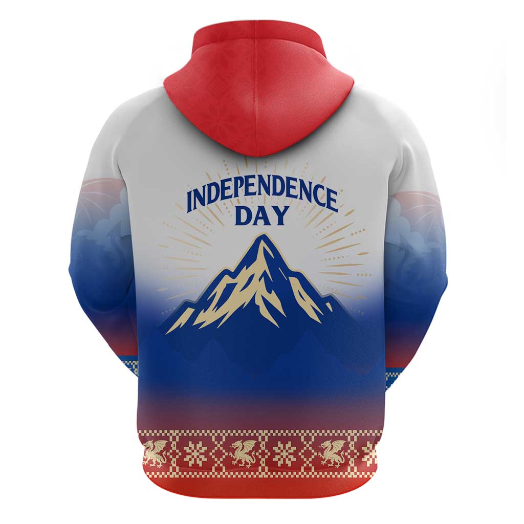 Slovenian Independence Zip Hoodie 1990 Tribute with Dragon Emblem and Alpine Legacy