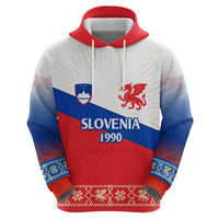 Slovenian Independence Zip Hoodie 1990 Tribute with Dragon Emblem and Alpine Legacy