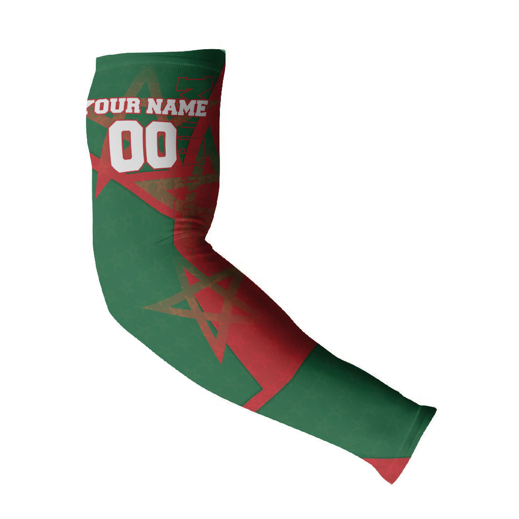 Personalized Morocco Football Arm Sleeves Geometric Star Flag Soccer National Pride