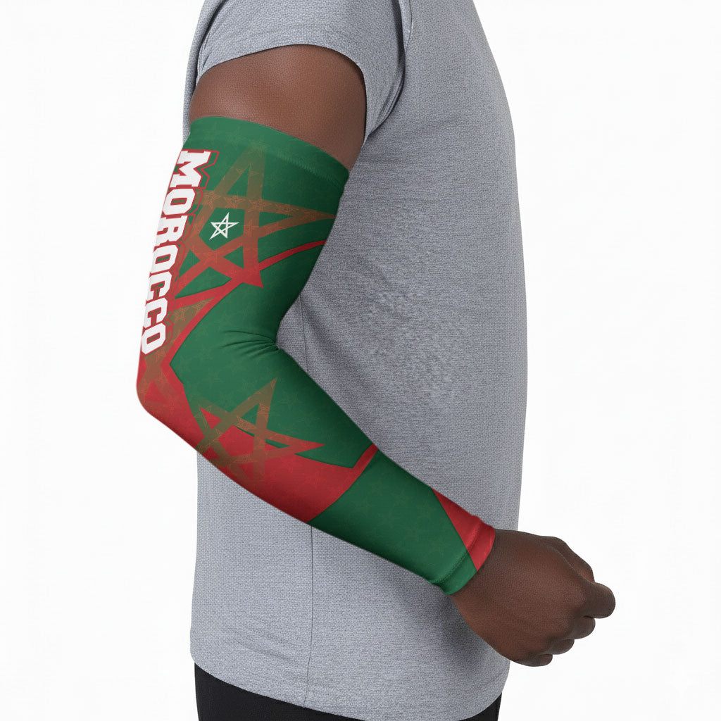 Personalized Morocco Football Arm Sleeves Geometric Star Flag Soccer National Pride
