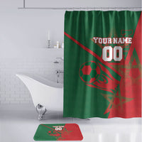 Personalized Morocco Football Bathroom Set Geometric Star Flag Soccer National Pride