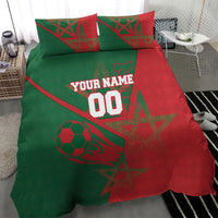 Personalized Morocco Football Bedding Set Geometric Star Flag Soccer National Pride