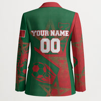 Personalized Morocco Football Blazer Geometric Star Flag Soccer National Pride