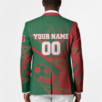 Personalized Morocco Football Blazer Geometric Star Flag Soccer National Pride