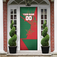Personalized Morocco Football Door Cover Geometric Star Flag Soccer National Pride
