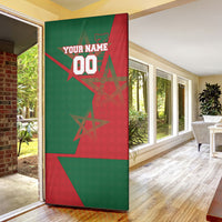 Personalized Morocco Football Door Cover Geometric Star Flag Soccer National Pride