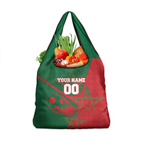 Personalized Morocco Football Grocery Bag Geometric Star Flag Soccer National Pride