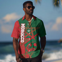 Personalized Morocco Football Hawaiian Shirt Geometric Star Flag Soccer National Pride