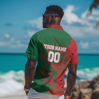 Personalized Morocco Football Hawaiian Shirt Geometric Star Flag Soccer National Pride