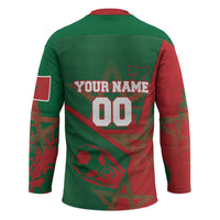Personalized Morocco Football Hockey Jersey Geometric Star Flag Soccer National Pride