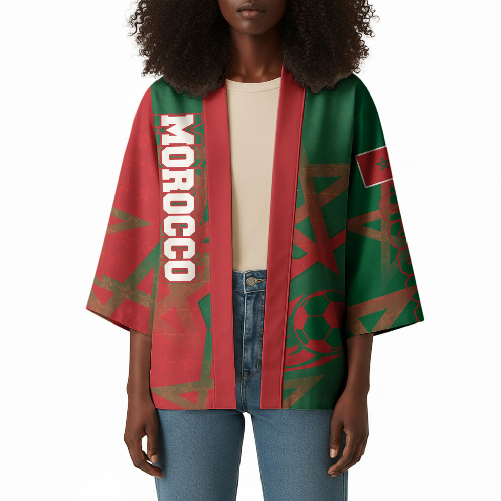 Personalized Morocco Football Kimono Geometric Star Flag Soccer National Pride