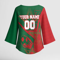 Personalized Morocco Football Kimono Sleeve Blouse Geometric Star Flag Soccer National Pride