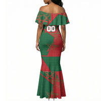 Personalized Morocco Football Mermaid Dress Geometric Star Flag Soccer National Pride