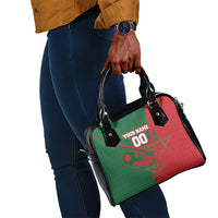 Personalized Morocco Football Shoulder Handbag Geometric Star Flag Soccer National Pride