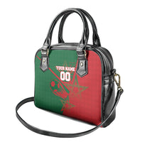 Personalized Morocco Football Shoulder Handbag Geometric Star Flag Soccer National Pride