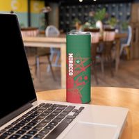 Personalized Morocco Football Skinny Tumbler Geometric Star Flag Soccer National Pride