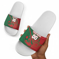 Personalized Morocco Football Slide Sandals Geometric Star Flag Soccer National Pride