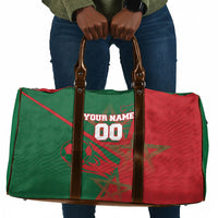 Personalized Morocco Football Travel Bag Geometric Star Flag Soccer National Pride