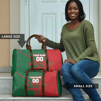 Personalized Morocco Football Travel Bag Geometric Star Flag Soccer National Pride
