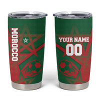 Personalized Morocco Football Tumbler Cup Geometric Star Flag Soccer National Pride