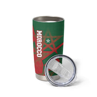Personalized Morocco Football Tumbler Cup Geometric Star Flag Soccer National Pride