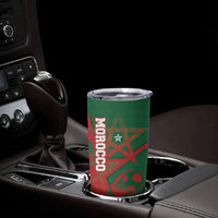Personalized Morocco Football Tumbler Cup Geometric Star Flag Soccer National Pride